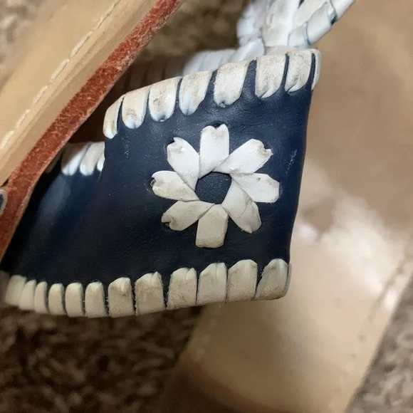 Jack Rogers woman flip flop sandal navy blue & white size 9 - Picture 7 of 7
